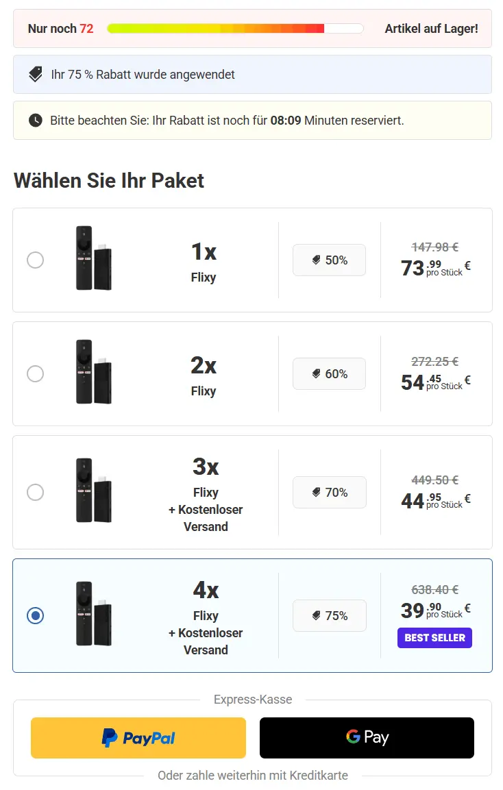 flixy tv stick Bestpreis-Paketangebot